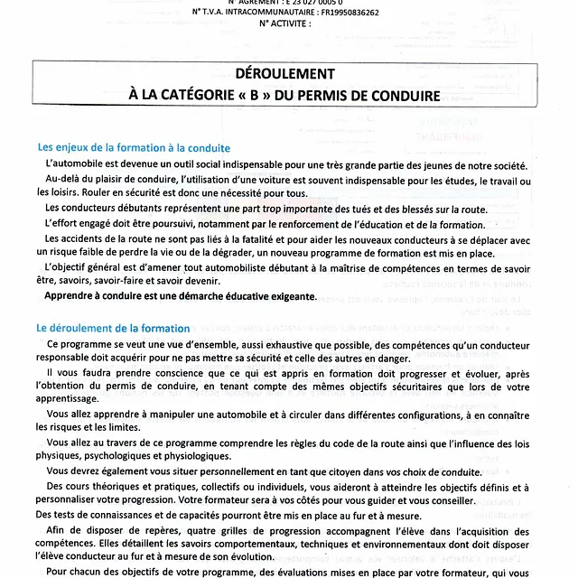 document du règlement de conduite 1